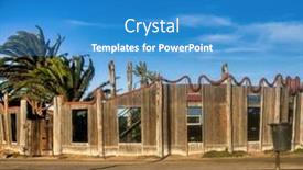  Presentation with wood - PPT theme with vintage-wood-house-and-wall background and a  colored foreground