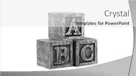  Presentation with alphabet - Slides enhanced with vintage-wooden-alphabet-blocks-isolated background and a white colored foreground