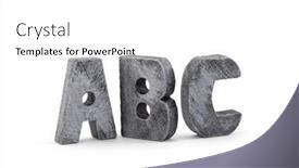  Presentation with alphabet - PPT theme featuring vintage-wooden-alphabet-blocks-isolated background and a white colored foreground