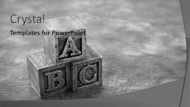  Presentation with alphabet - Colorful theme enhanced with vintage-wooden-alphabet-blocks backdrop and a light gray colored foreground