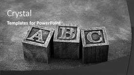 Presentation with alphabet - Slide deck consisting of vintage-wooden-alphabet-blocks background and a gray colored foreground