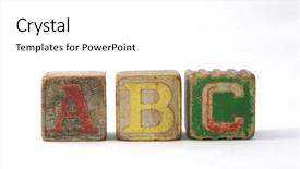  Presentation with baby blocks - Colorful PPT layouts enhanced with vintage wooden blocks abc backdrop and a  colored foreground