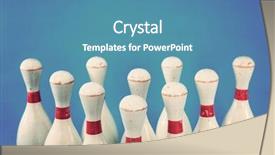  Presentation with bowling - Presentation design having vintage wooden bowling pins background and a teal colored foreground