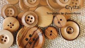  Presentation with cotton fabric - Beautiful presentation design featuring vintage wooden buttons on handwoven backdrop and a gold colored foreground