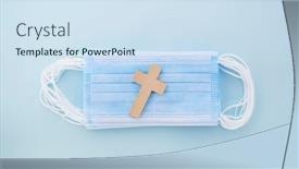  Presentation with medical cross - Colorful slides enhanced with vintage-wooden-cross-with-medical backdrop and a sky blue colored foreground