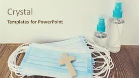  Presentation with medical cross - Presentation theme having vintage-wooden-cross-with-medical background and a sky blue colored foreground