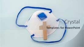  Presentation with medical cross - Slides featuring vintage-wooden-cross-with-medical background and a light blue colored foreground