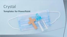  Presentation with medical cross - Beautiful PPT theme featuring vintage-wooden-cross-with-medical backdrop and a sky blue colored foreground