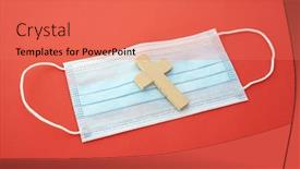  Presentation with medical cross - Audience pleasing slide deck consisting of vintage-wooden-cross-with-medical backdrop and a coral colored foreground