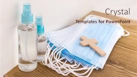  Presentation with medical cross - PPT theme consisting of vintage-wooden-cross-with-medical background and a lemonade colored foreground