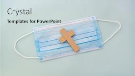  Presentation with medical cross - Audience pleasing slide deck consisting of vintage-wooden-cross-with-medical backdrop and a light gray colored foreground