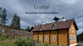  Presentation with historical buildings - Presentation design with vintage-wooden-historical-buildings background and a light blue colored foreground