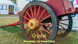  Presentation with wheel - Colorful PPT theme enhanced with vintage-wooden-horse-carriage-wheel backdrop and a tawny brown colored foreground