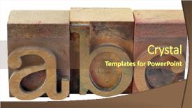  Presentation with color blocks - Presentation design enhanced with vintage wooden letterpress type blocks background and a tawny brown colored foreground