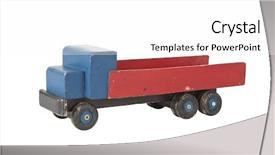  Presentation with wooden toy - Slides featuring vintage wooden toy truck - homemade background and a white colored foreground