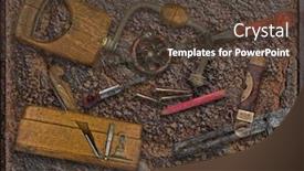  Presentation with woodworking - Cool new presentation with vintage woodworking tools over rusty industrial metal plate backdrop and a tawny brown colored foreground