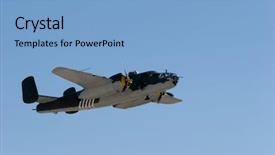  Presentation with airplane - Beautiful PPT layouts featuring vintage-wwii-airplane-flying backdrop and a light blue colored foreground