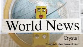  Presentation with news - Audience pleasing PPT layouts consisting of vintage yellow news robot backdrop and a gold colored foreground