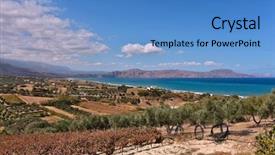  Presentation with fall scenes - Theme with vinyard - cretan fields in the fall background and a teal colored foreground