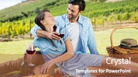  Presentation with people helping each teamwork couple - Cool new PPT layouts with vinyard - happy couple looking at each backdrop and a red colored foreground