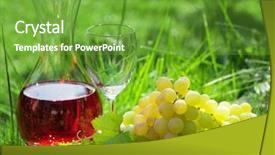  Presentation with wine - Cool new slides with vinyard - rose wine in decanter backdrop and a seafoam green colored foreground