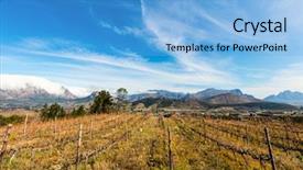  Presentation with cape town south africa - Slide deck consisting of vinyard - view across vineyards landscape background and a light blue colored foreground