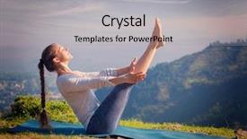  Presentation with corporate yoga - Slide deck enhanced with vinyasa yoga asana navasana - boat background and a light gray colored foreground