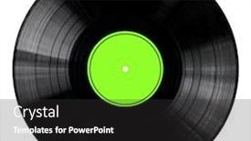  Presentation with vinyl record - Audience pleasing slide set consisting of vinyl 33rpm record with yellow label with clipping path backdrop and a dark gray colored foreground