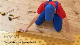  Presentation with flooring - Slides consisting of vinyl-floor-installation-close-up background and a  colored foreground