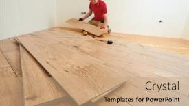  Presentation with home renovation - PPT layouts enhanced with vinyl-floor-installation-close-up background and a  colored foreground