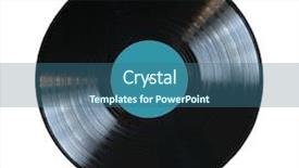  Presentation with vinyl - Slide deck consisting of vinyl record with blue label background and a ocean colored foreground