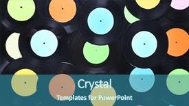  Presentation with vinyl record - PPT theme enhanced with vinyl records background background and a ocean colored foreground