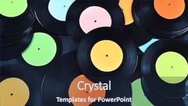  Presentation with vinyl record - Cool new PPT theme with vinyl records background backdrop and a wine colored foreground