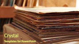  Presentation with vinyl - Presentation theme having folk media - vinyl records closeup background and a tawny brown colored foreground