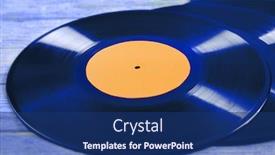  Presentation with vinyl - Slide deck with vinyl-records-closeup background and a ocean colored foreground