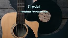  Presentation with vinyl - Audience pleasing presentation theme consisting of vinyl records on wooden table backdrop and a  colored foreground