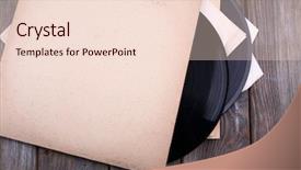  Presentation with vinyl record - Presentation design enhanced with vinyl records records and paper background and a lemonade colored foreground