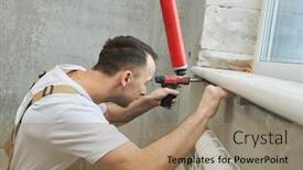  Presentation with vinyl - Amazing presentation theme having vinyl-windowsill-installation-filling-polyurethane backdrop and a coral colored foreground