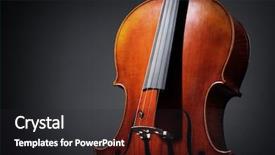  Presentation with instrument - Slide deck consisting of viola - antique cello musical instrument background and a dark gray colored foreground