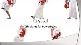  Presentation with arabic music arab man playing - PPT theme featuring viola - arab man playing cello isolated background and a white colored foreground