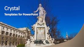  Presentation with vienna - Slide deck having viola - mozart statue in vienna austria background and a ocean colored foreground