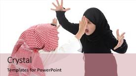  Presentation with arabic music arab man playing - Audience pleasing presentation design consisting of violence children - arabic muslim girl and boy backdrop and a  colored foreground