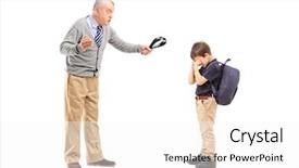  Presentation with grandfather - PPT layouts having violence children - full length portrait background and a white colored foreground