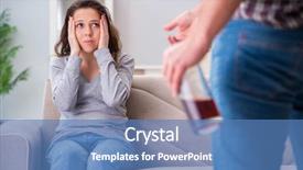  Presentation with domestic violence - Colorful slide set enhanced with violence concept in a family backdrop and a teal colored foreground