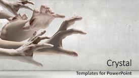  Presentation with black babies hands and feet in black human hands - Slides having violence conjugale - close up f human hands background and a light gray colored foreground