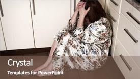  Presentation with grief - Cool new slide set with violence domestic - adult woman crying sitting backdrop and a violet colored foreground