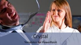  Presentation with violence women - Colorful PPT layouts enhanced with violence women - angry businesswoman is slapping across backdrop and a ocean colored foreground