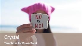  Presentation with violence women - Cool new presentation theme with violence women - closeup of a young caucasian backdrop and a coral colored foreground
