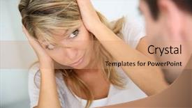  Presentation with violent - Audience pleasing slide deck consisting of violence women - couple having a violent discussion backdrop and a coral colored foreground