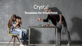  Presentation with violence against women - Slide deck with violence women - drunk man threatening his wife background and a gray colored foreground